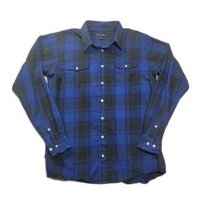 Brooks Brothers Red Fleece Men's LS Button Down Plaid Shirt Blue L